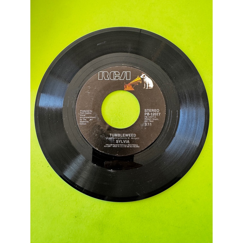 Sylvia Tumbleweed Anytime Anyplace 7 inch Vinyl Single 45 RPM RCA PB-12077 1980